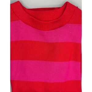 GAP Red and Pink Striped Crew Neck Sweater Knit Top Women's Size Med Valentines